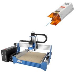 Genmitsu PROVerXL 4030S CNC Router Machine + CFL10-40 Laser Module, with 710W Spindle, Upgraded 3-Axis Desktop CNC Milling Machine for Wood, Metal, Acrylic, High Precision Linear Rails, 130mm Z-Height