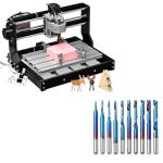Genmitsu CNC Machine 3018-PRO Router Kit +1/8 Inch Shank 10pcs Carbide Spiral O Flute (Single Flute) End Mill CNC Router Bits