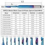 Genmitsu CNC Machine 3018-PRO Router Kit +1/8 Inch Shank 10pcs Carbide Spiral O Flute (Single Flute) End Mill CNC Router Bits