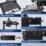 YIDOFENG 3 Axis 3020 Plus CNC Engraving Machine,500W CNC Wood Router Desktop CNC Machine for Metal Wood Acrylic MDF w/Limit Switche Emergency-Stop, Working Area:11.81 * 7.87 * 2.87 inch