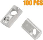 100Pcs M5 Spring T Nuts - Roll-In T Nuts for 3D Printer, CNC Router, 2020 Series