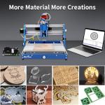 WolfPawn 3018 CNC Machine All-Metal CNC Router Machine, with Emergency-Stop 3 Axis Plastic Acrylic PCB PVC Wood Carving Milling Engraving Machine, XYZ Working Area 300x180x60mm