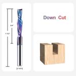 5-Piece Carbide Spiral Downcut CNC Router Bits Set, 1/8 Inch Cutting Dia 1/8 ...