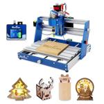 WolfPawn 3018 CNC Machine All-Metal CNC Router Machine, with Offline Controller/Emergency-Stop 3 Axis Plastic Acrylic PCB PVC Wood Carving Milling Engraving Machine, XYZ Working Area 300x180x60mm
