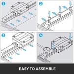 BestEquip Linear Guide Rail 2Pcs HGR20-1500mm Linear Slide Rail with 1Pcs RM1605-1500mm Ballscrew with BF12/BK12 Kit Linear Slide Rail Guide Rail Square for DIY CNC Routers Lathes Mills