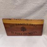 Home decor carved on Eastern Red Cedar Wood Custom Made 7" x 12" live edge 