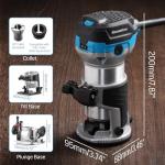 Genmitsu 1.25 HP Palm Trimmer Router Kit, Compact Router Wood Tool With Fixed Base & Plunge Base, 6 Variable Speeds 10000-30000 RPM, Perfect for CNC Woodworking & DIY Projects