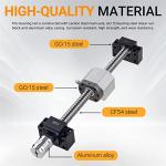 ANWOKIT HGR20-700mm Linear Rail Kit + 1PCS SFU1605-750mm Ballscrew with 4pcs Slide Blocks BF12/BK12 Full Accessories Linear Slide Rail Linear Guide Rail Ball Screw Set for CNC Routers Lathes Mills
