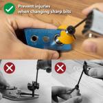 POWERTEC Router Bit Vise Magnetic, Holder, 1/4" & 1/2" & 
