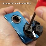 POWERTEC Router Bit Vise Magnetic, Holder, 1/4" & 1/2" & 