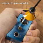 POWERTEC Router Bit Vise Magnetic, Holder, 1/4" & 1/2" & 