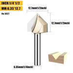5PCS CNC Engraving Bits 90 Degree V Groove Router Bit 1/4 Shank 2 Flute Carbide 