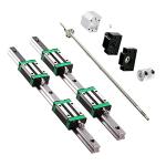 2PCS HGR20-1500mm Linear Rail + 1PCS RM1605-1500mm Ballscrew with BF12/BK12 Kit, DSG16H Nut Housing, Coupling, Slide Blocks Linear Guide Rail Ball Screw Set for DIY CNC Routers Lathes Mills