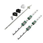 2PCS HGR20-1500mm Linear Rail + 1PCS RM1605-1500mm Ballscrew with BF12/BK12 Kit, DSG16H Nut Housing, Coupling, Slide Blocks Linear Guide Rail Ball Screw Set for DIY CNC Routers Lathes Mills