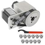 11 Pcs CNC Engraver Machine Router Rotational Axis Hollow Shaft Stepper Motor Kit, ER32 Collet Set 3-20mm Collet Chuck for CNC Router Engraving Milling Machine