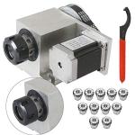 11 Pcs CNC Engraver Machine Router Rotational Axis Hollow Shaft Stepper Motor Kit, ER32 Collet Set 3-20mm Collet Chuck for CNC Router Engraving Milling Machine