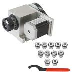 11 Pcs CNC Engraver Machine Router Rotational Axis Hollow Shaft Stepper Motor Kit, ER32 Collet Set 3-20mm Collet Chuck for CNC Router Engraving Milling Machine