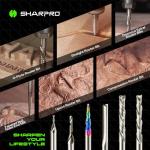 SHARPRO 6Pcs CNC Router Bits End Mill, 1/8 Shank CNC Cutter Milling Machine Bit Set Including Downcut and Upcut, Router Accessories for Wood, Plastic and Carving