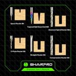 SHARPRO 6Pcs CNC Router Bits End Mill, 1/8 Shank CNC Cutter Milling Machine Bit Set Including Downcut and Upcut, Router Accessories for Wood, Plastic and Carving