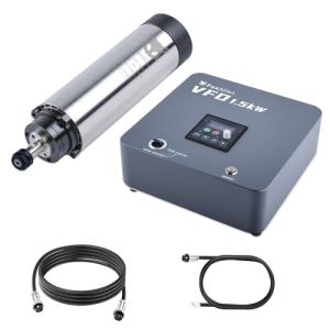 FoxAlien 1.5KW VFD Air Cooled CNC Spindle Motor Kit for CNC Router Machine, 65mm Diameter 24000 RPM Spindle for Wood Acrylic Aluminum Copper Carving Cutting