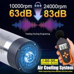 FoxAlien 1.5KW VFD Air Cooled CNC Spindle Motor Kit for CNC Router Machine, 65mm Diameter 24000 RPM Spindle for Wood Acrylic Aluminum Copper Carving Cutting