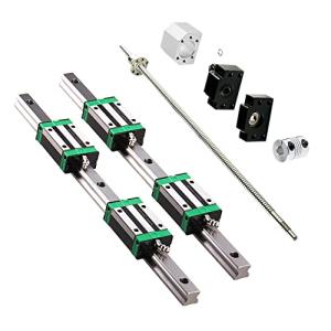 2PCS HGR20-1200mm Linear Rail + 1PCS RM1605-1200mm Ballscrew with BF12/BK12 Kit, DSG16H Nut Housing, Coupling, Slide Blocks Linear Guide Rail Ball Screw Set for DIY CNC Routers Lathes Mills