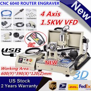 1.5KW 3/4 Axis 6040 CNC Router Desktop Engraver Milling / Drilling Machine NEW!