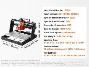 CNC Router Machine 3Axis GRBL Control Wood Engraving Carving Milling Machine Kit