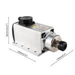 CNC Spindle Motor kits, 220V 4KW 4000W Air Cooled Spindle Motor Square CNC Spindle CNC Motor + 220V 4KW VFD + ER25-6mm Collet + Aviation Wire + Drill Bits For CNC Router Machine