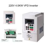 CNC Spindle Motor kits, 220V 4KW 4000W Air Cooled Spindle Motor Square CNC Spindle CNC Motor + 220V 4KW VFD + ER25-6mm Collet + Aviation Wire + Drill Bits For CNC Router Machine