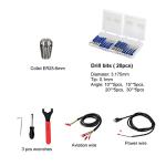 CNC Spindle Motor kits, 220V 4KW 4000W Air Cooled Spindle Motor Square CNC Spindle CNC Motor + 220V 4KW VFD + ER25-6mm Collet + Aviation Wire + Drill Bits For CNC Router Machine