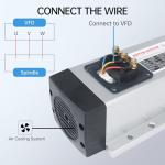 RATTMMOTOR CNC Spindle Motor Kit 220V 2.2KW Air Cooled Spindle Motor Square ER20+2.2KW VFD Inverter 220V Variable Frequency Drive Single to 3 Phase Converter for CNC Router Machine