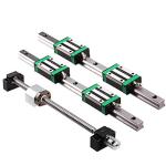 CHUANGNENG HGR20 Linear Rail Kit 800mm Linear Guide Rail with 1PCS SFU1605 Ballscrew 800mm with 4pcs Slide Blocks BF12/BK12 Full Accessories Linear Slide Rail, for DIY CNC Routers Lathes Mills