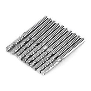 Fdit 10pcs Tungsten Carbide Spiral End Mills Single Flute Milling Cutter CNC Router Bits 4mm Shank Accessories Tools