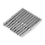 Fdit 10pcs Tungsten Carbide Spiral End Mills Single Flute Milling Cutter CNC Router Bits 4mm Shank Accessories Tools
