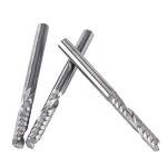 Fdit 10pcs Tungsten Carbide Spiral End Mills Single Flute Milling Cutter CNC Router Bits 4mm Shank Accessories Tools