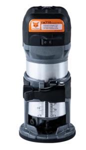 FoxAlien 1HP 710W 65mm Diameter Compact Palm Router for CNC Woodworking,6 Variable Speeds Max 30000 R/MIN Wood Trimmer with 1/4” Collet (110V)