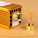 FoxAlien Fixed-focus FA40W Engraver Module Class 4 450nm PWM TTL for FoxAlien Masuter 4040, Masuter Pro, 4040-XE, WM3020, XE-PRO, Vasto Series CNC Engraving Machine (10000mW Optical Output)