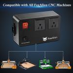 FoxAlien Relay Module Relay Switch for CNC Router Machines, Routers and Dust Collector Synchronously Control (110V US Sockets & Plug, for All FoxAlien Machines)