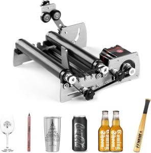 FoxAlien R57-41 Y-axis Rotary Roller Engraving Module for Cylindrical Objects Curved Surface Compatible with XE-PRO and Other Closed-Loop Motor CNC Engraving Machines