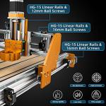 FoxAlien Vasto V1 3-Axis CNC Router Machine, Linear Rails and Ball Screw 400W Spindle Engraving Milling Machine for Wood Metal Acrylic MDF Nylon Carving Cutting DIY
