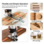 40000RPM 800W 110V Wood Router Tool Compact Trim Router with 15 Wood Router Bits