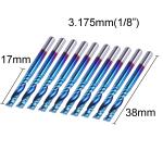 SainSmart Genmitsu 10Pcs Nano Blue Coat Flat Nose End Mill CNC Router Bits, 1/8"