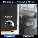 FoxAlien 800W Desktop Dust Collector HFS-800 with Cyclone Dust Separator for CNC Cutting Woodworking, Air Filtration System with HEPA and Carbon Filter, Airflow Adjustable（110V）