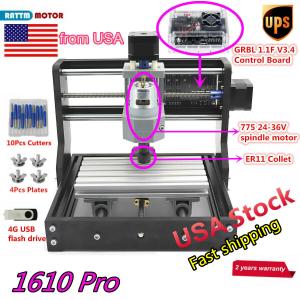 US：DIY CNC 1610 Pro GRBL Laser Engraving Machine Router Kit Milling Pvc Pcb Wood