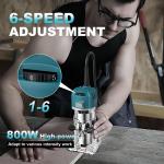 40000RPM 800W Wood Router Tool Compact Trim Router with 15 Wood Router Bits