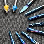 Genmitsu General Purpose CNC Router Bit Collection, 1/4" Shank, Nano Blue Coating, MC10A