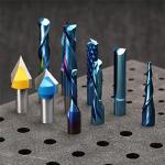 Genmitsu General Purpose CNC Router Bit Collection, 1/4" Shank, Nano Blue Coating, MC10A