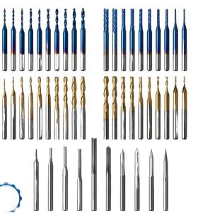 Genmitsu 50pcs Tungsten Carbide End Mill Router Bits, 1/8'' Shank CNC Bit Set