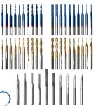 Genmitsu 50pcs Tungsten Carbide End Mill Router Bits, 1/8'' Shank CNC Bit Set